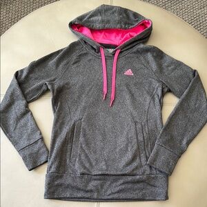 Adidas Gray Hoodie with Pink Accents